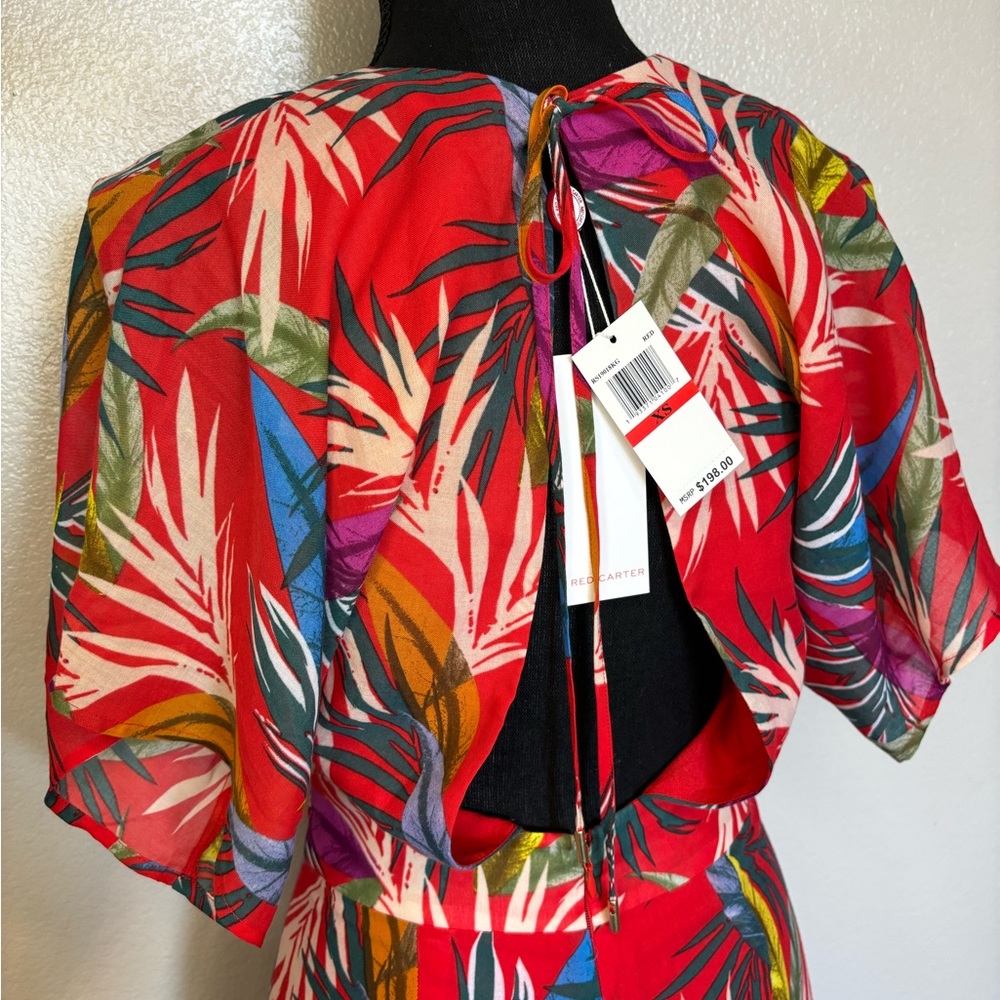 Anthropologie Red Carter Plunge Neckline Tropical‎ Jumpsuit Size XS - Picture 7 of 12